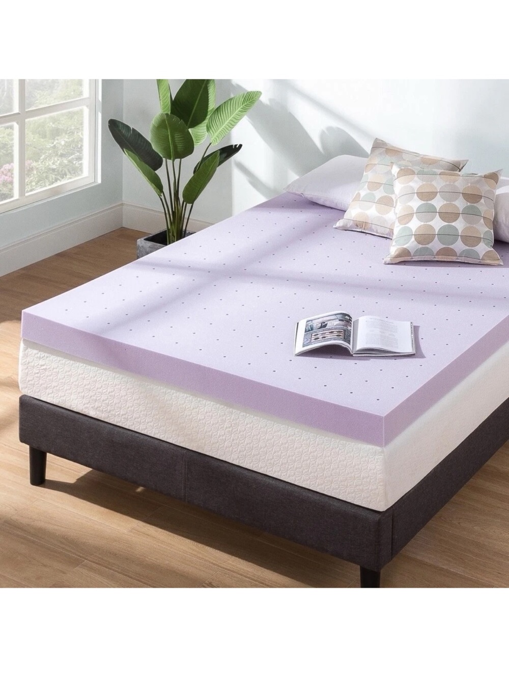 4 Inch Lavender Infused Ventilated Memory Foam Bed Topper - Crown Comfort Twin